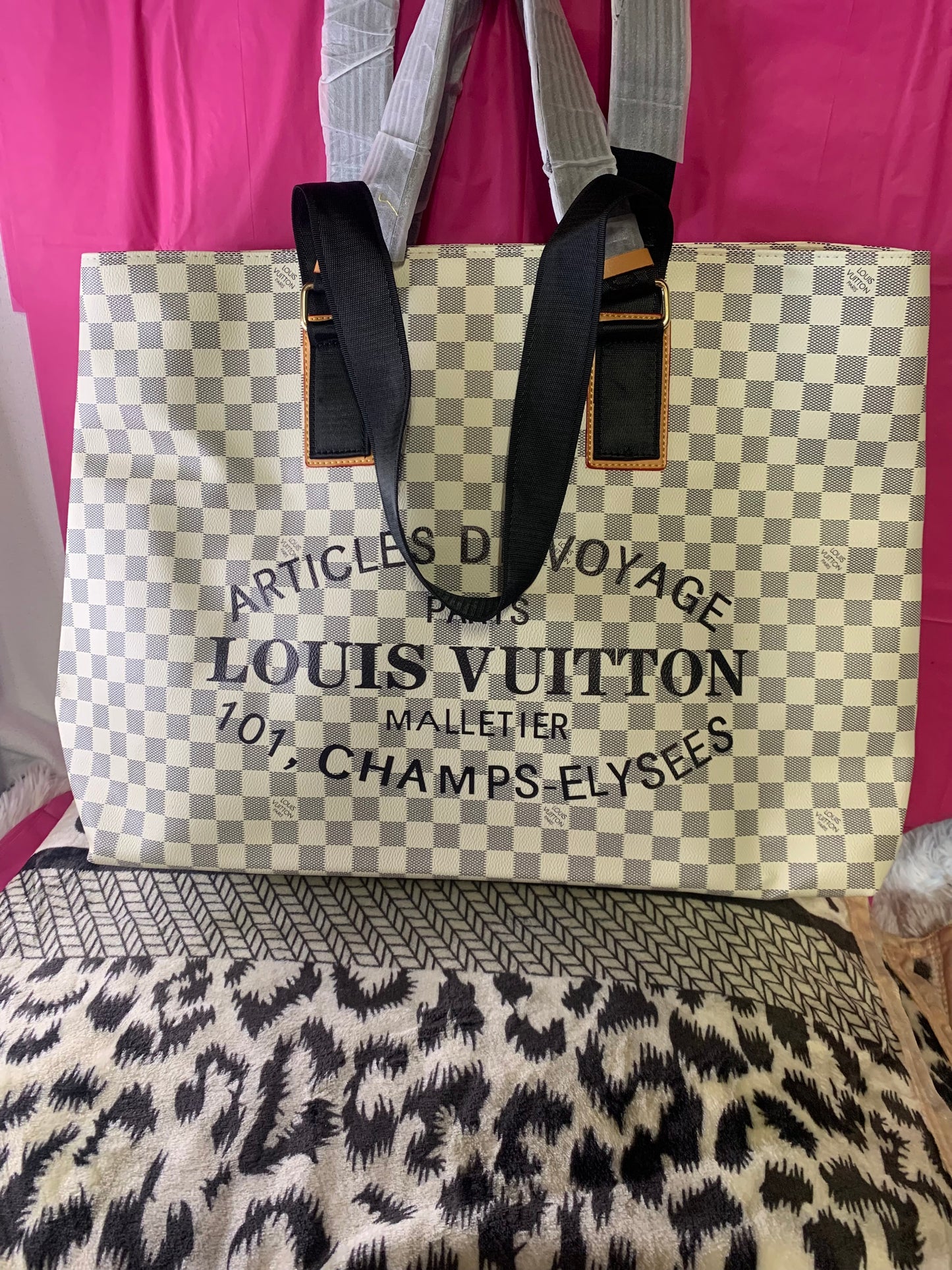 Large checkered bag