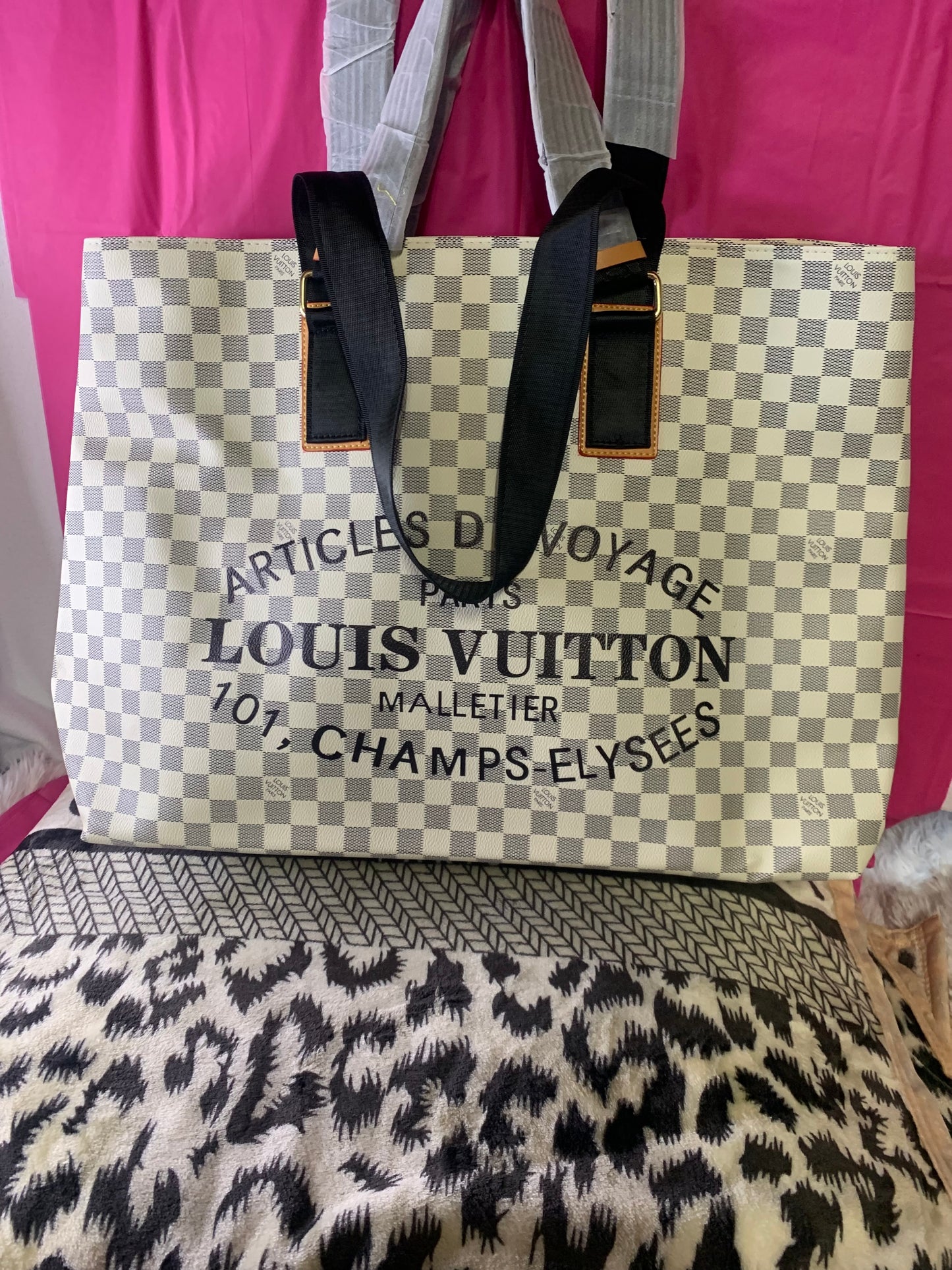 Large checkered bag