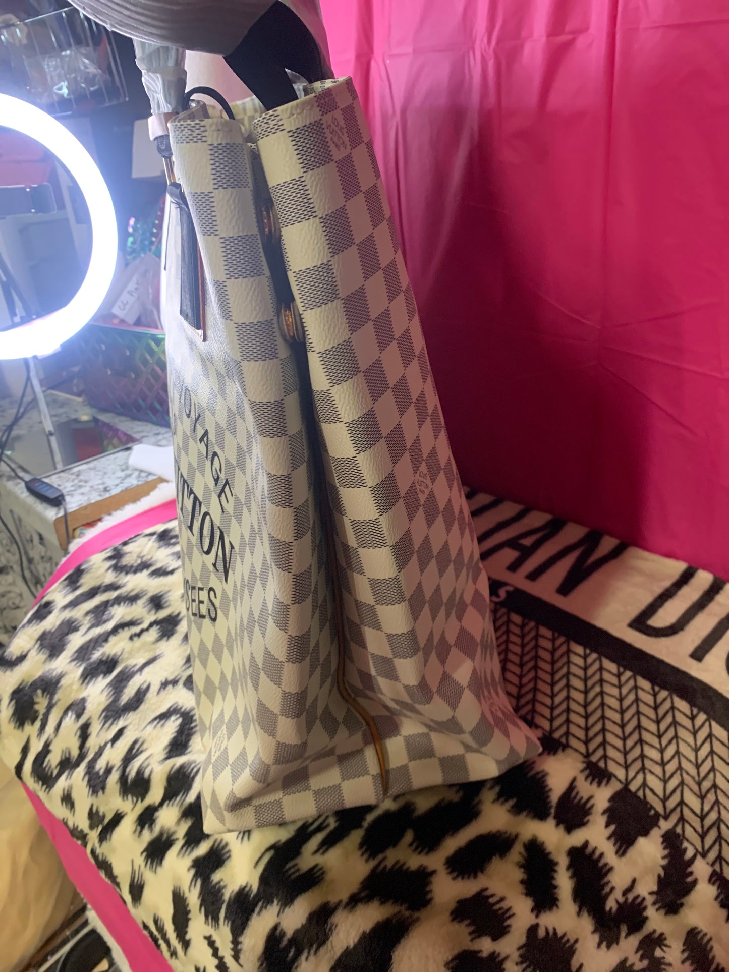 Large checkered bag