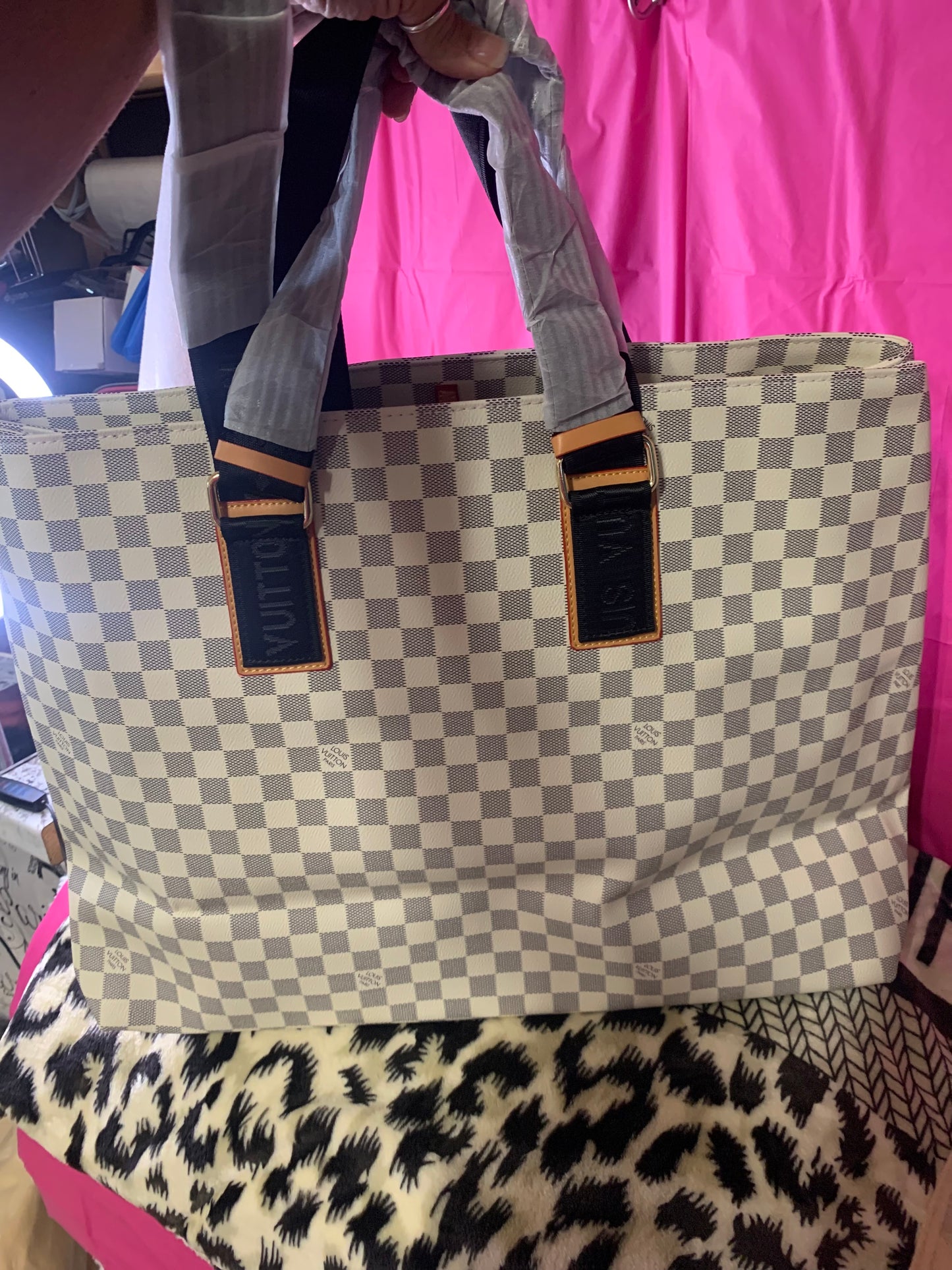 Large checkered bag